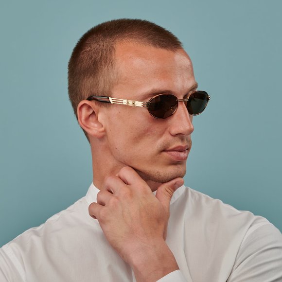 Oval Italian vintage sunglasses 80s by Lozza main image 4